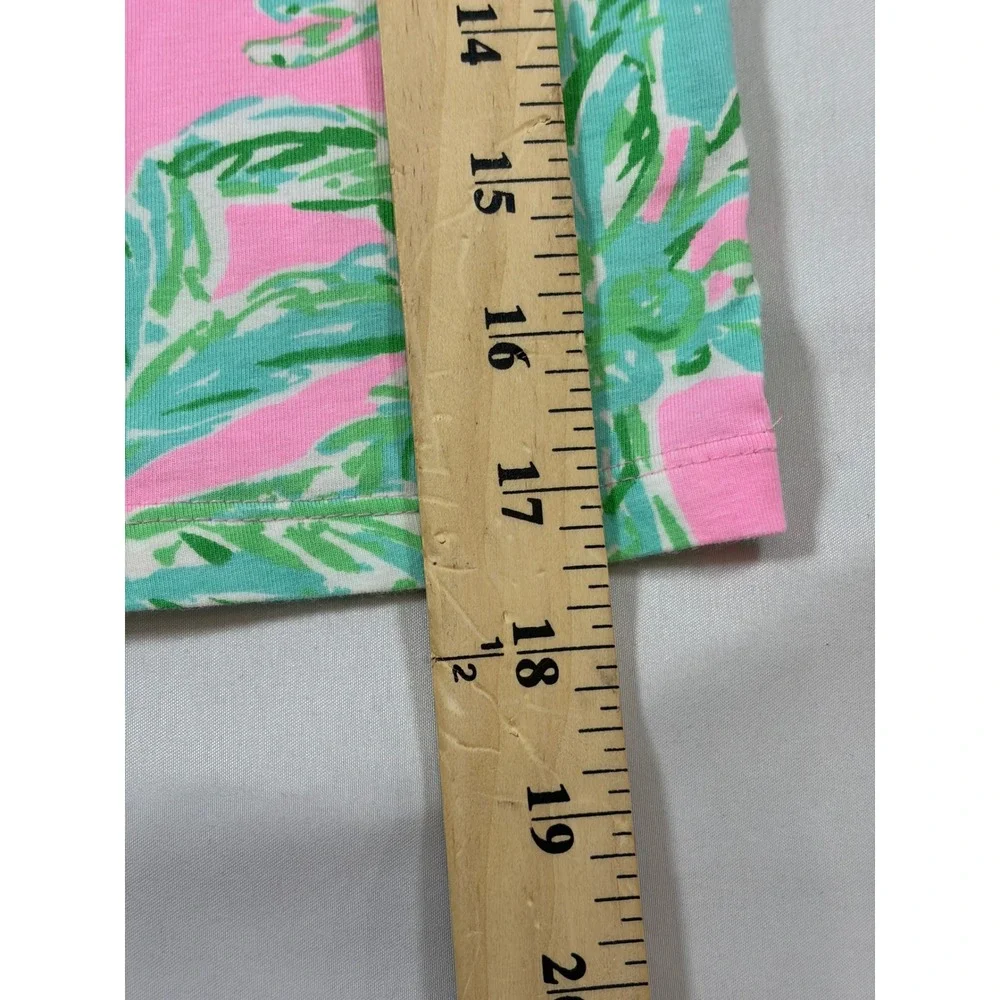 Lilly Pulitzer Girls Pink Green Tropical Palm Pajama Set Size 10 Long Sleeve PJs